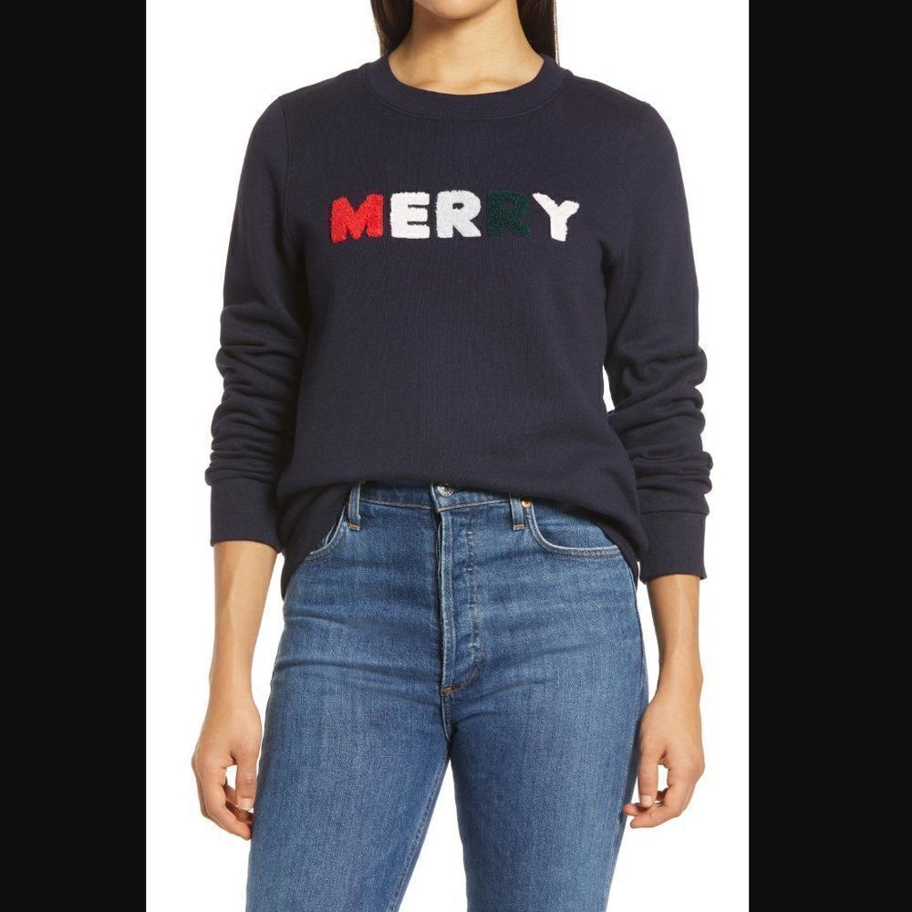 1901 Merry Navy Holiday Sweatshirt Size XL‎